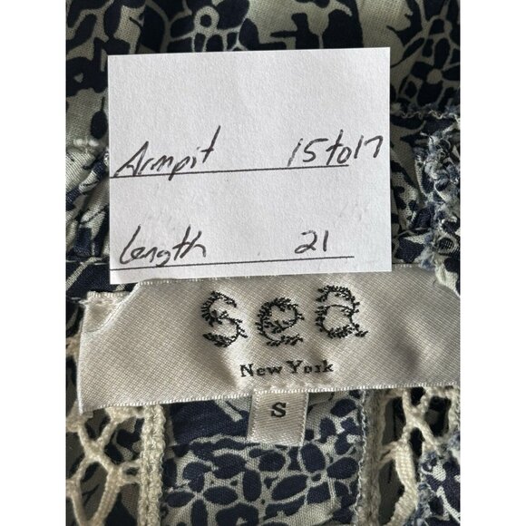 Sea New York Priya Organic Cotton Flutter Sleeve Floral Top Small Sustainable - Picture 2 of 12